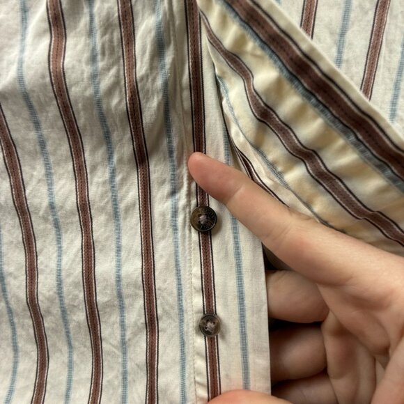 Faconnable Colorful Button-Down Cotton USA Striped XL Men Shirt Long Sleeve - Picture 10 of 16